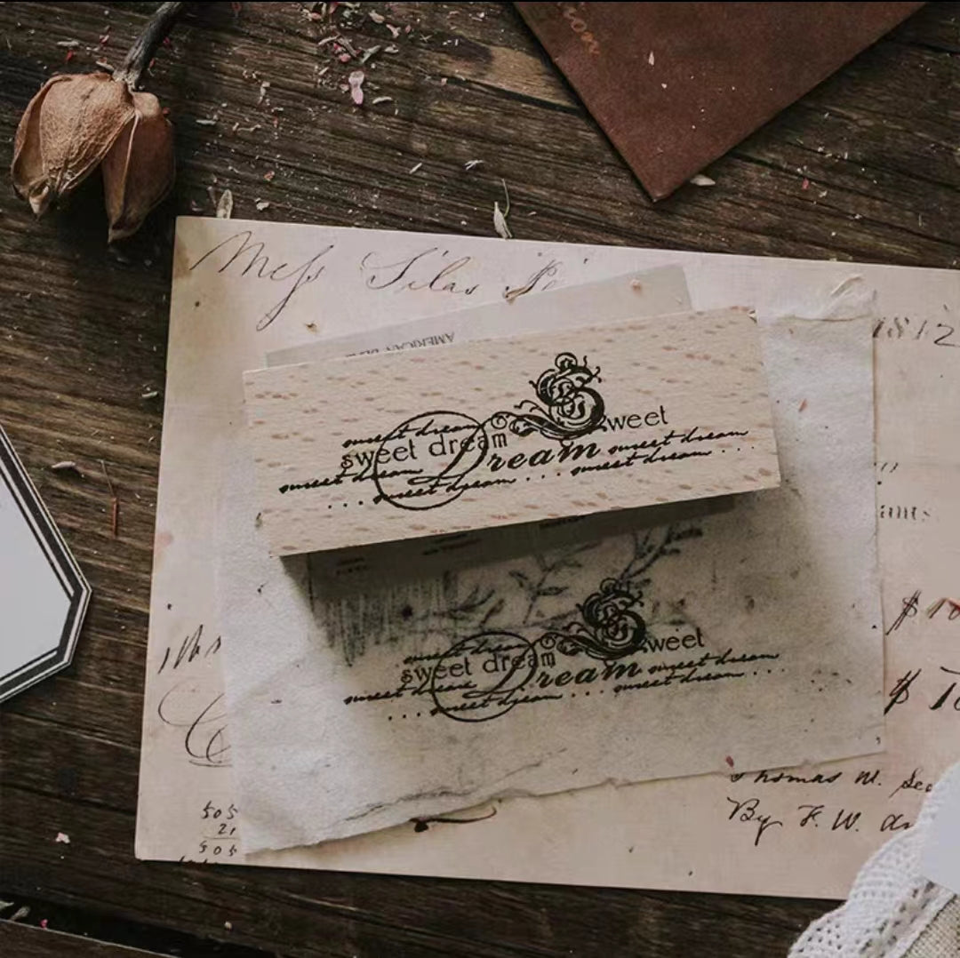 Retro engelsk træstempel