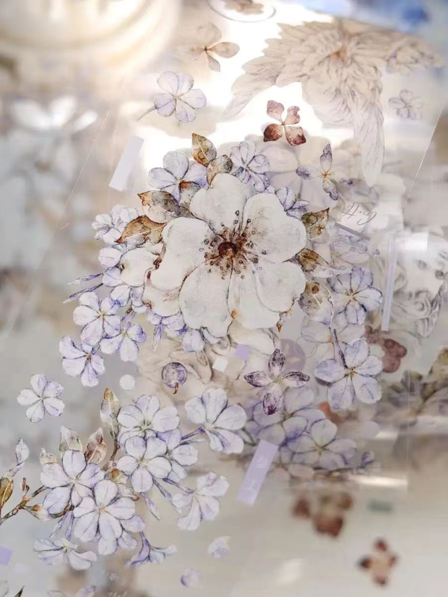 Blue Flower Journal Tape (6 meters/roll)