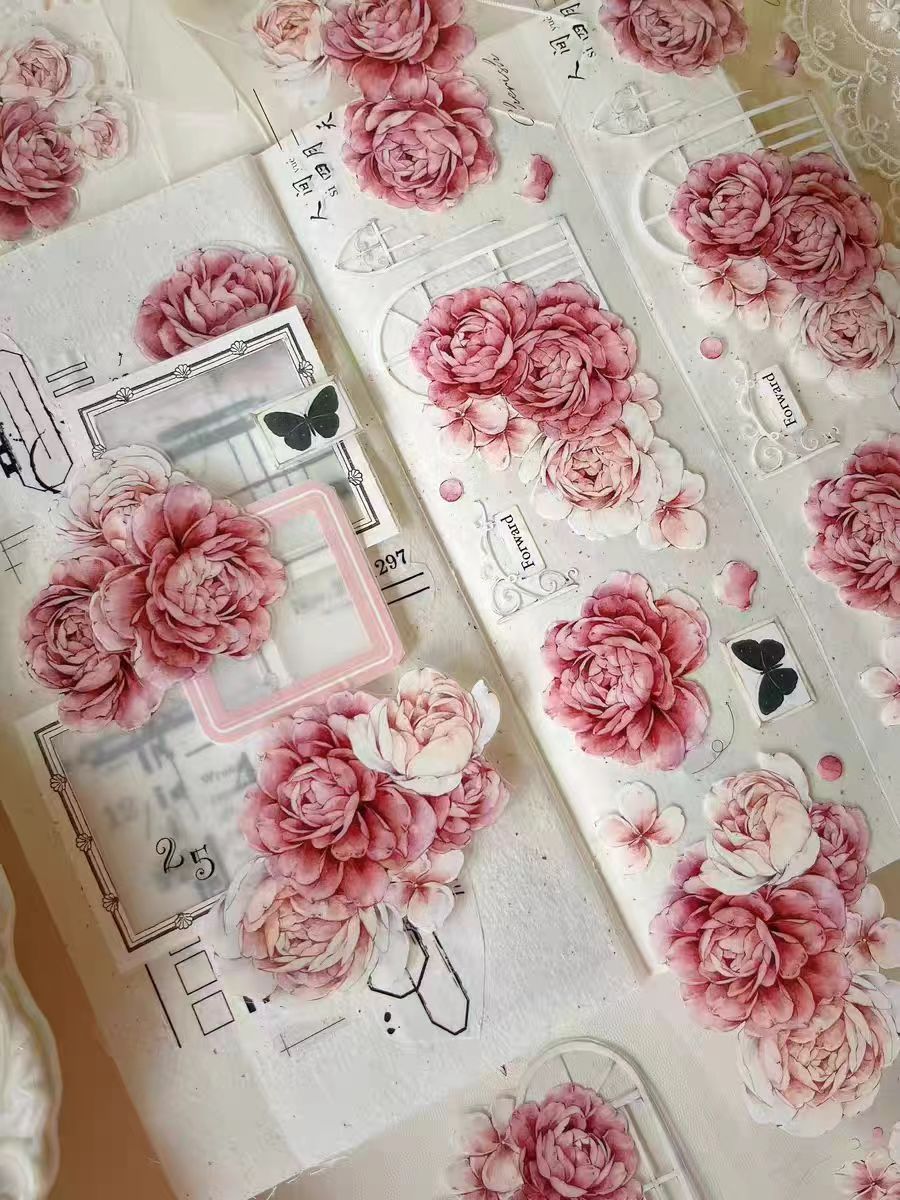 Journal Tape (pink peony)6 meters/roll