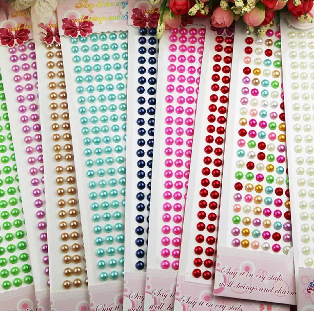 Pegatinas de perlas acrílicas de colores