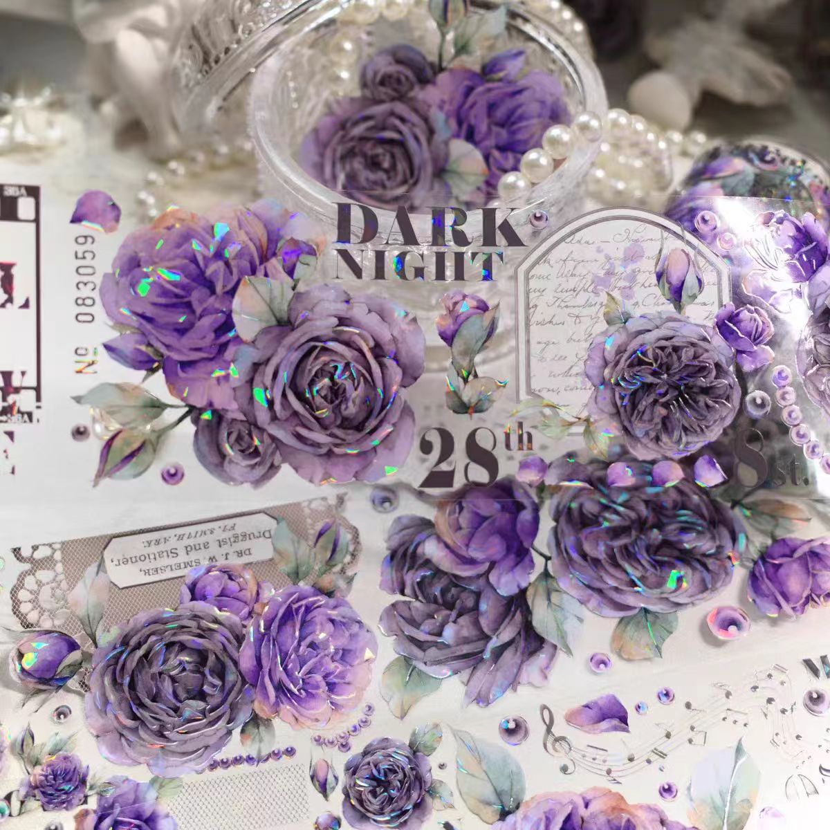 Journal flower PET-tape (6 meter/rulle)
