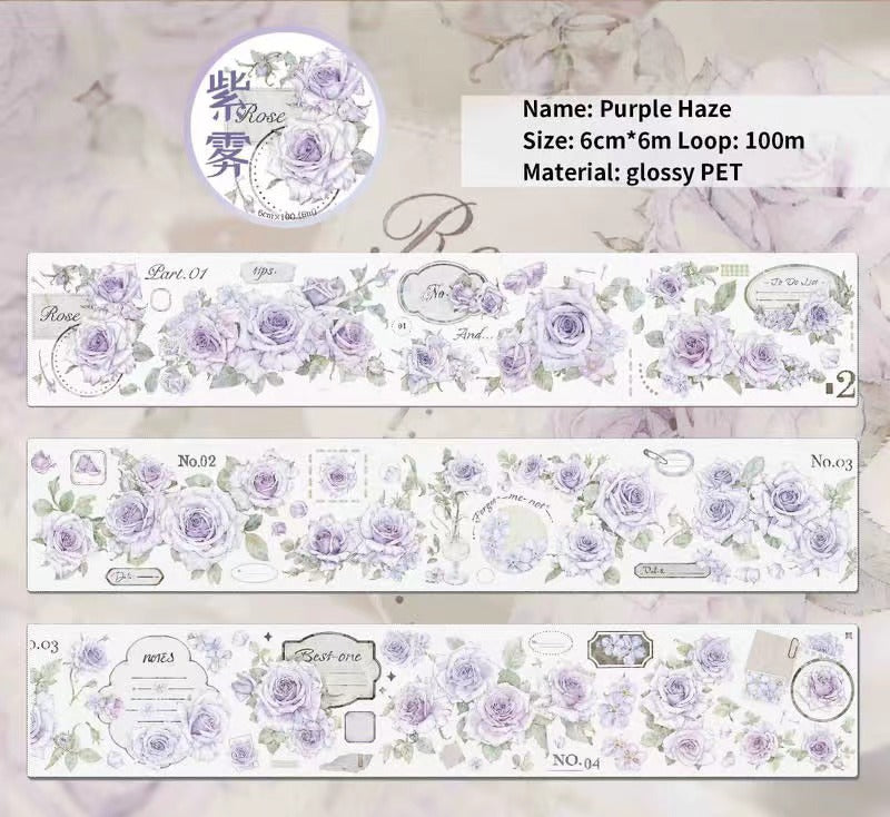 Journal Flower Tape (purple haze) 6 meters/Roll