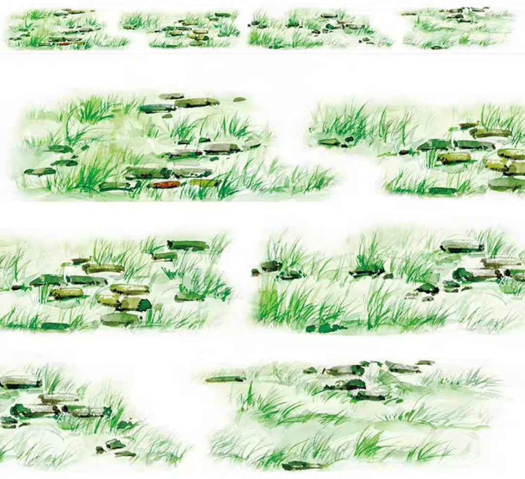 Washi-tape til notesbog (græsland)