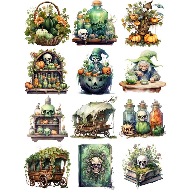Autumn Halloween Dark Mystique journal supplies (stickers)