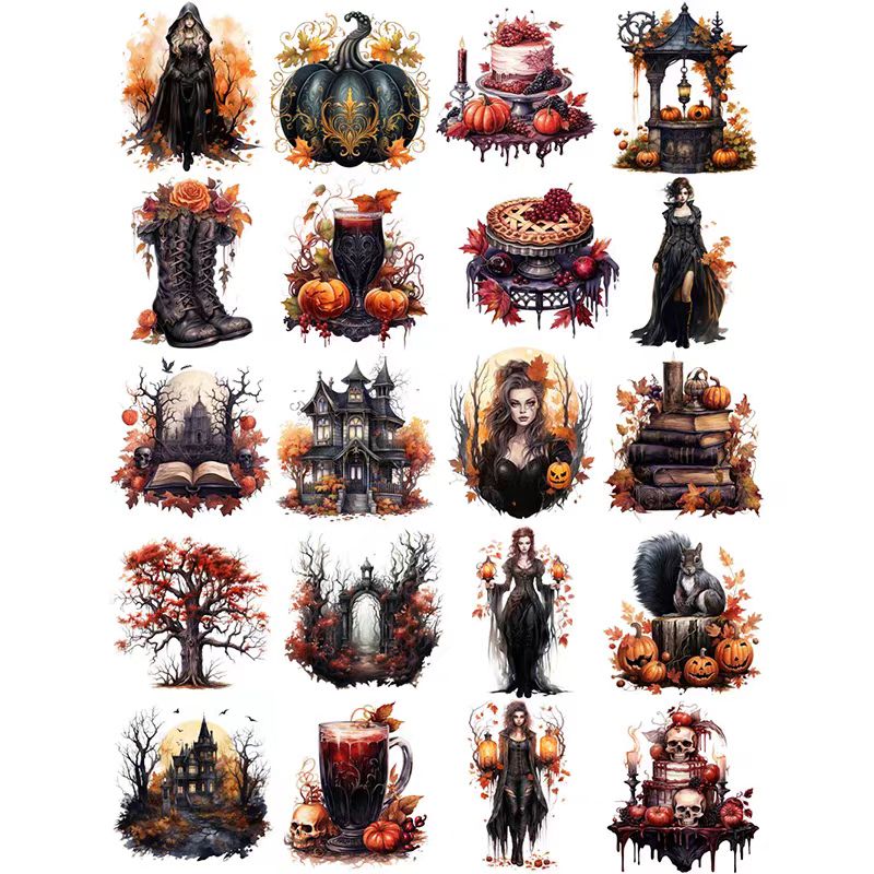 Autumn Halloween Dark Mystique journal supplies (stickers)