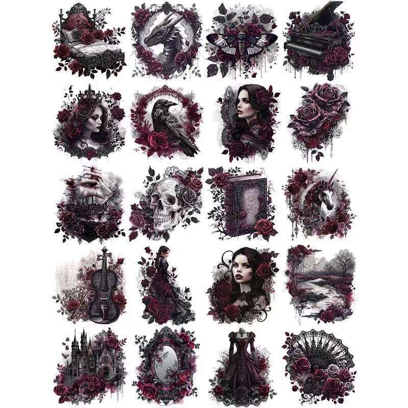 Autumn Halloween Dark Mystique journal supplies (stickers)