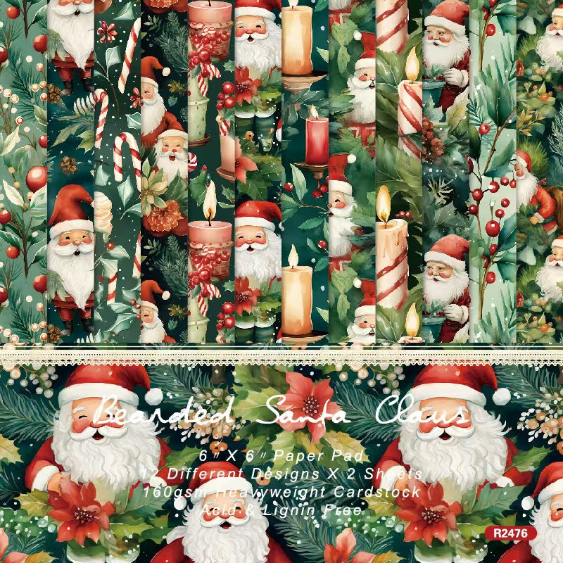 Materiales navideños (paquetes de papel) 24 hojas/paquete