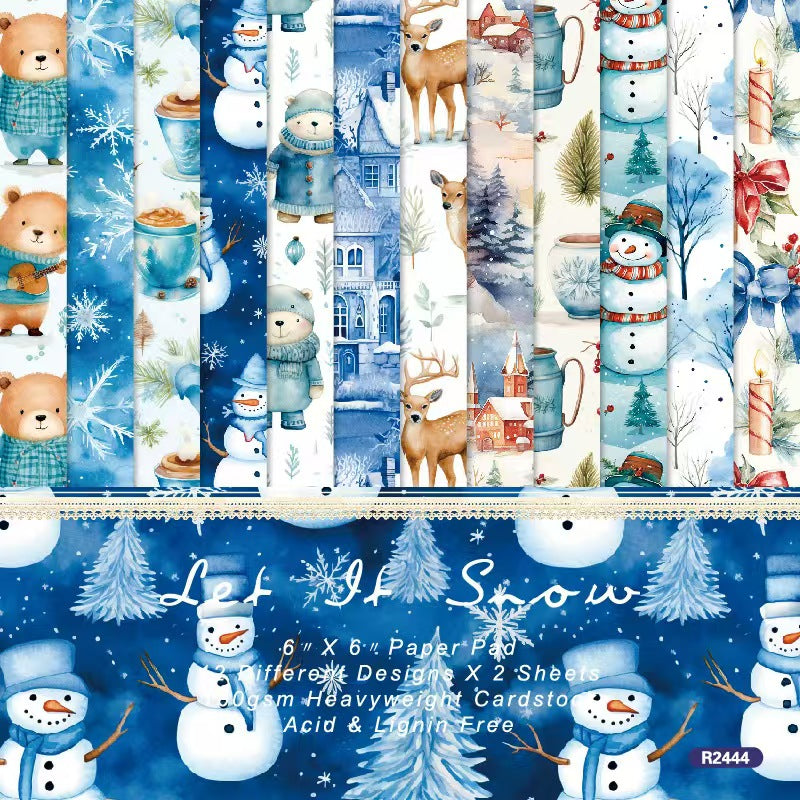 Materiales navideños (paquetes de papel) 24 hojas/paquete
