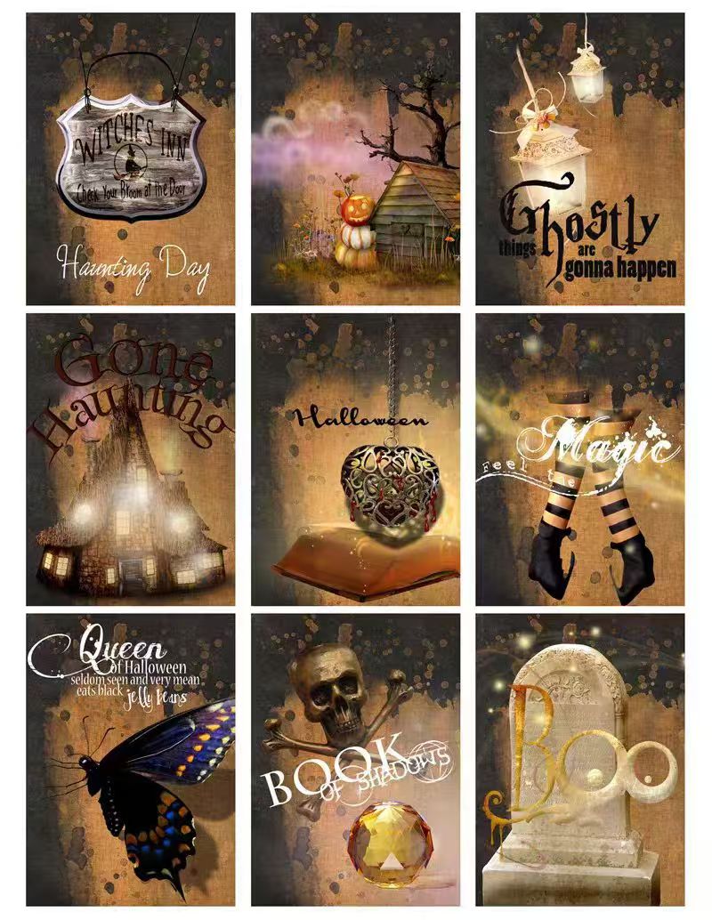 Autumn Halloween Dark Mystique journal supplies (stickers)
