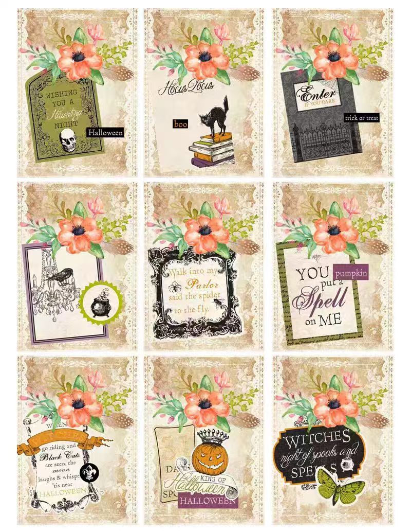 Autumn Halloween Dark Mystique journal supplies (stickers)