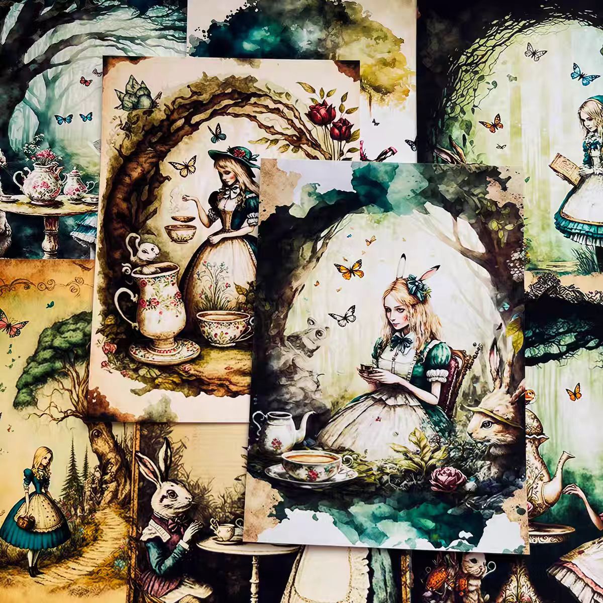 Journal paper packs (Alice) 8pcs/18.5*13cm