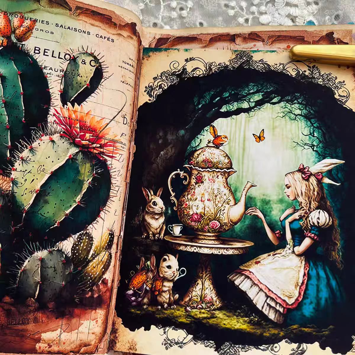 Journal paper packs (Alice) 8pcs/18.5*13cm