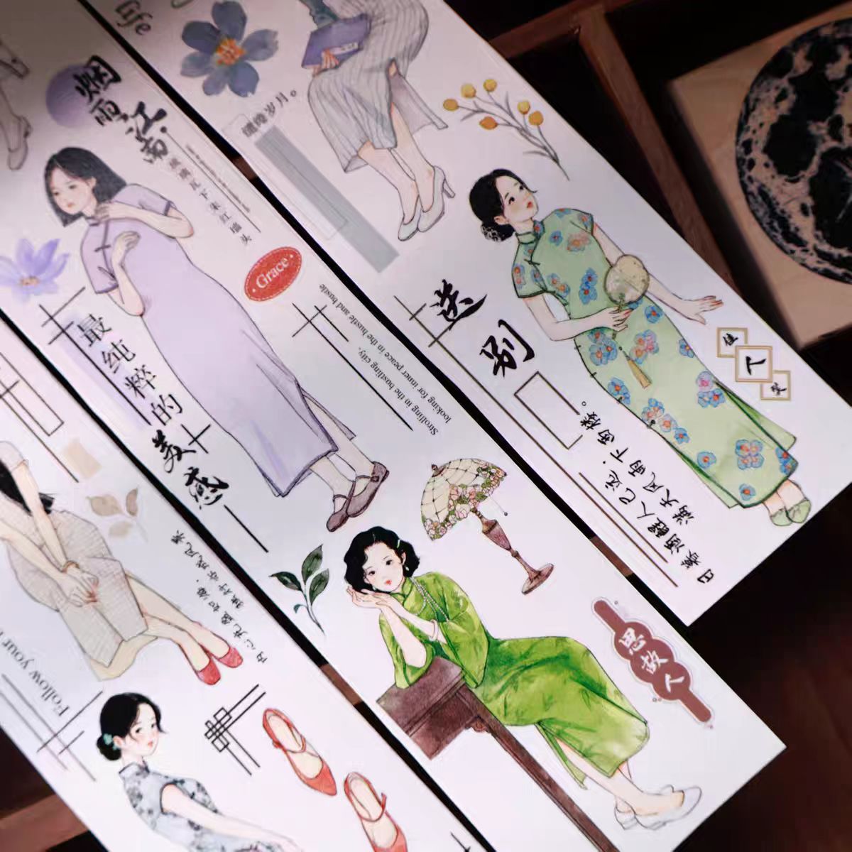 Journal tape (Retro cheongsam girl) Loop:5.5*120cm 6m/roll
