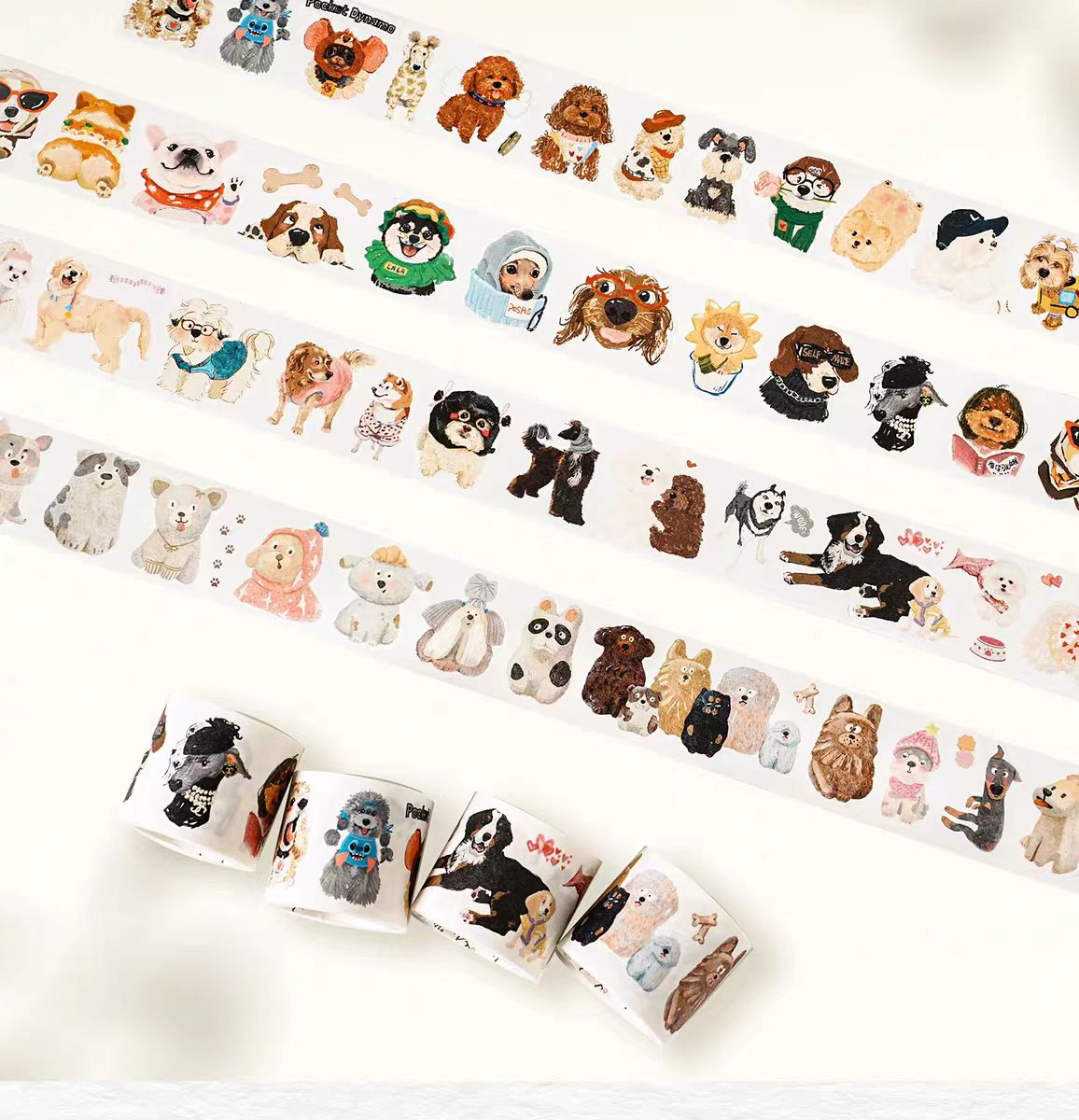 Journal washi tapes (a set of 4 rolls) 4cm*5m/roll
