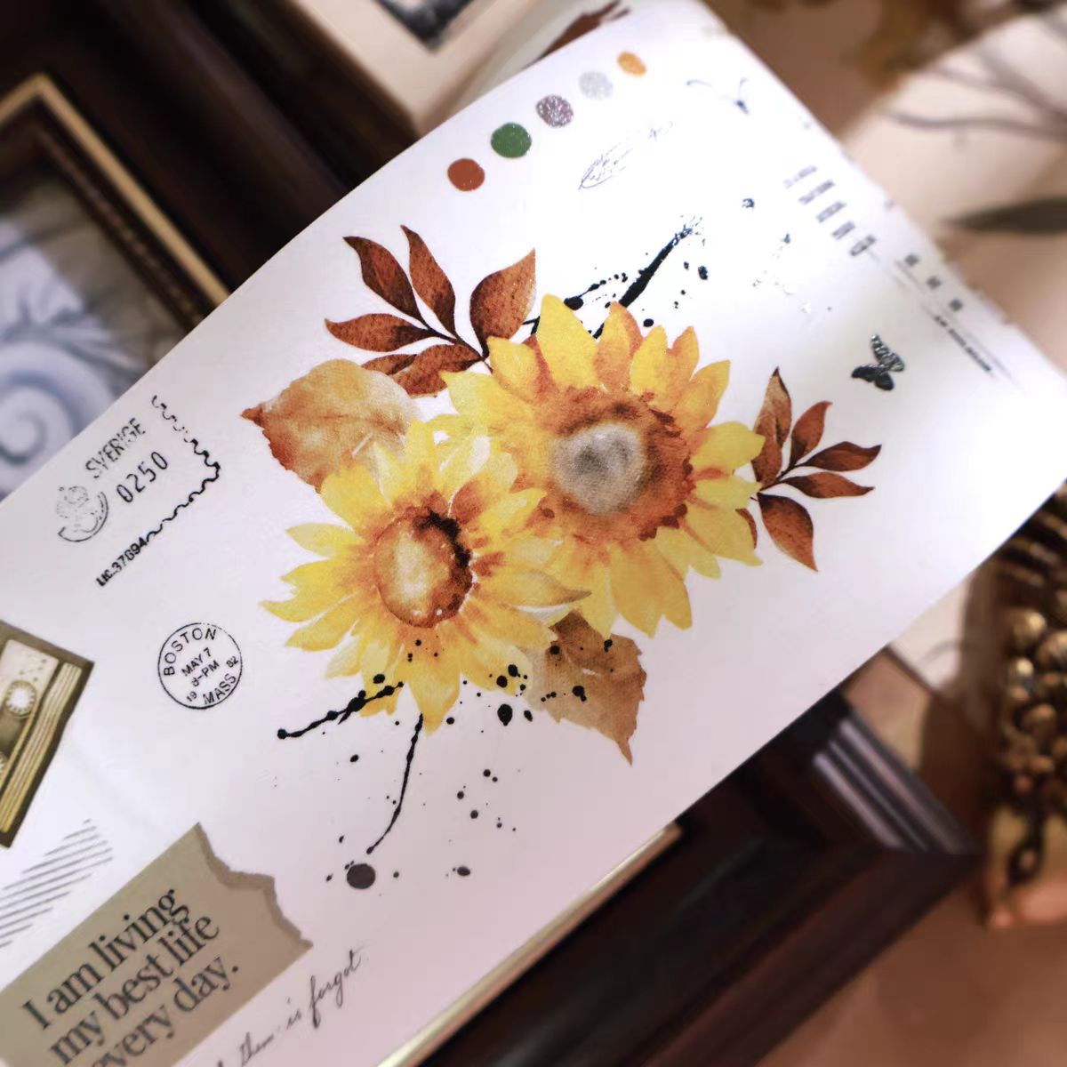 Journal PET/Washi tape (Sunflower) 6cm*5m/roll