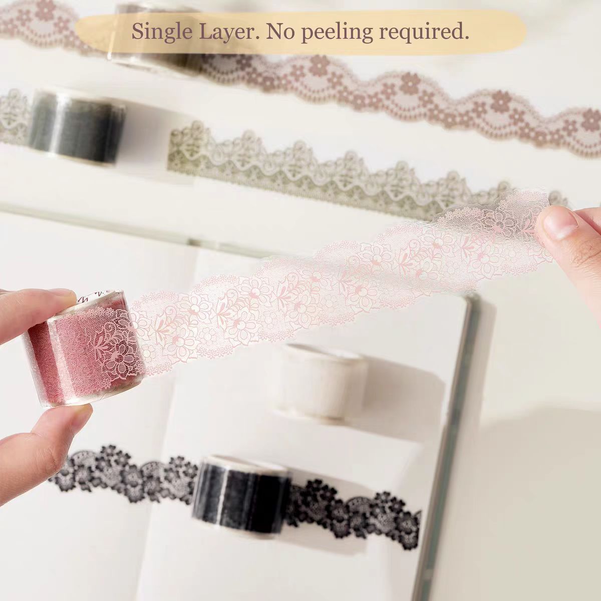 Journal PET tape (Lace) 5 rolls (5m/roll)