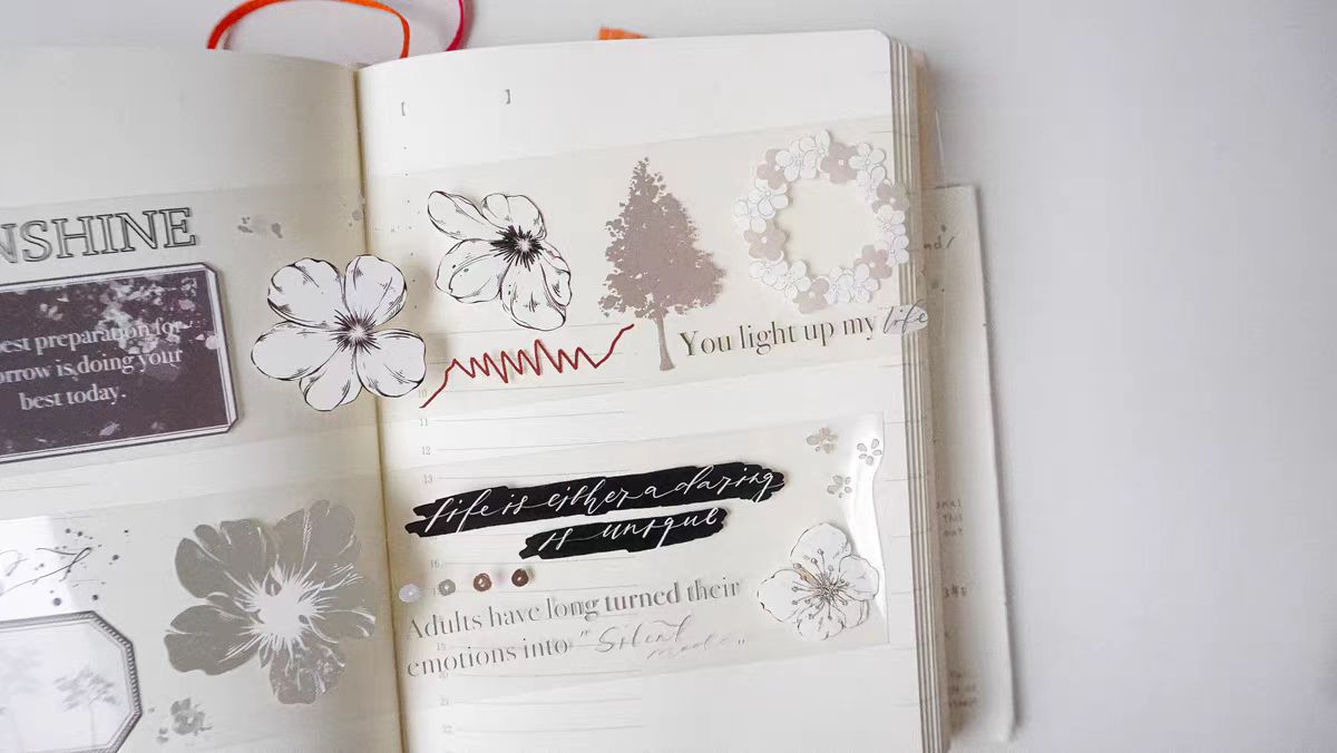 Cinta PET decorativa para journaling (4,5 cm*10 m/rollo)