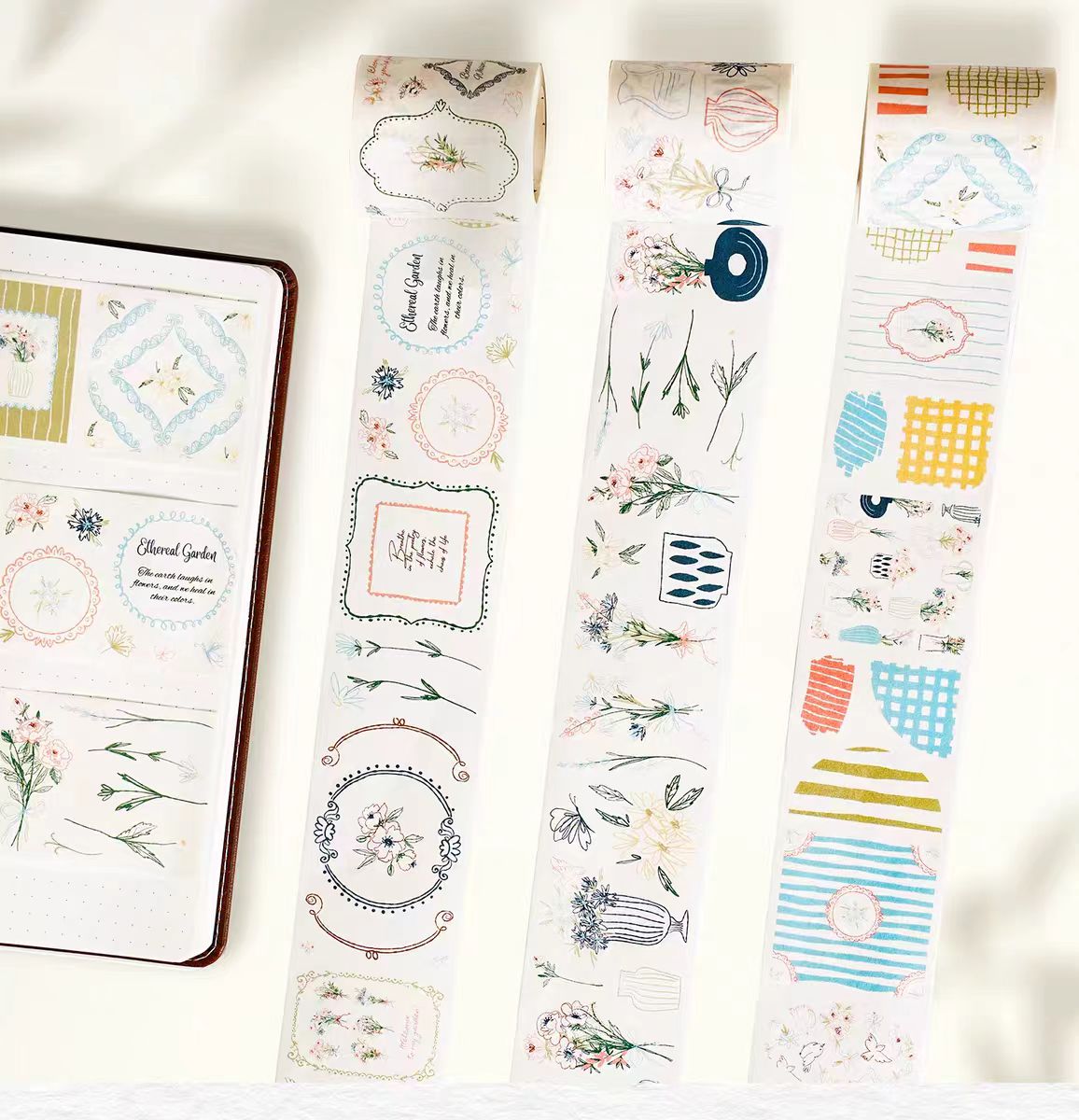 Washi-tape-sæt til journal (5 cm * 5 m * 3 ruller)
