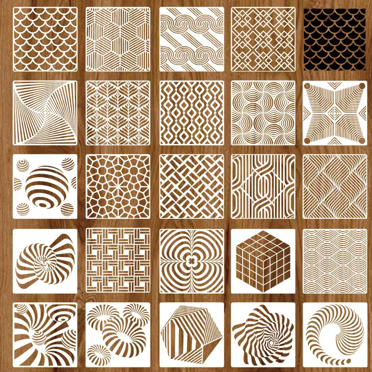 Scrapbook plastic stencils sets