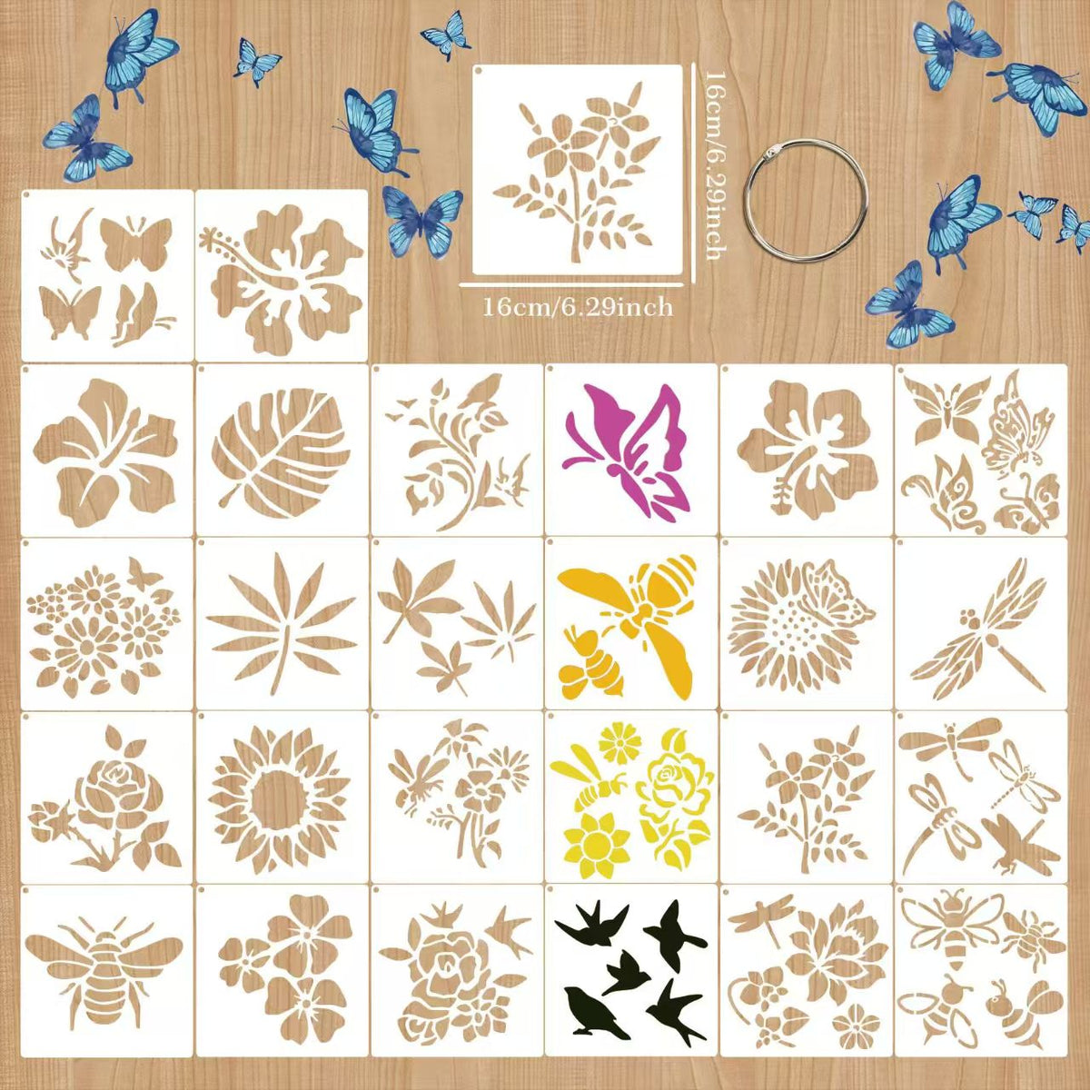 Juegos de plantillas de plástico para álbum de recortes (Animales y plantas)