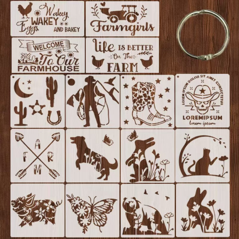Juegos de plantillas de plástico para álbum de recortes (Animales y plantas)