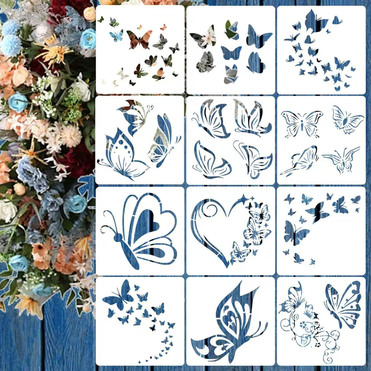 Juegos de plantillas de plástico para álbum de recortes (Animales y plantas)