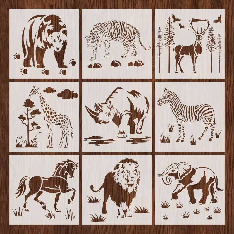 Juegos de plantillas de plástico para álbum de recortes (Animales y plantas)