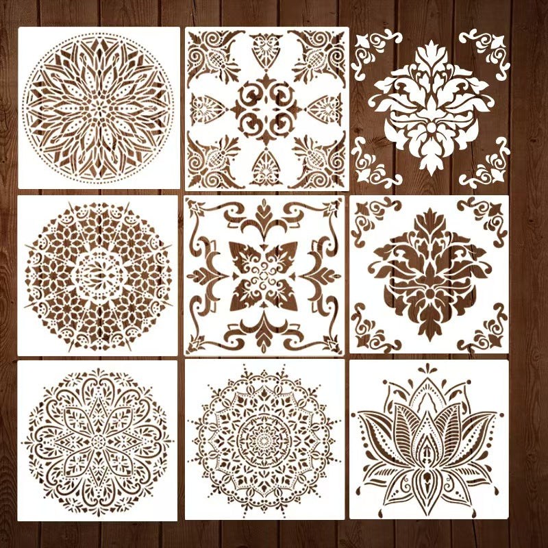 Juegos de plantillas de plástico para álbum de recortes (mandala)