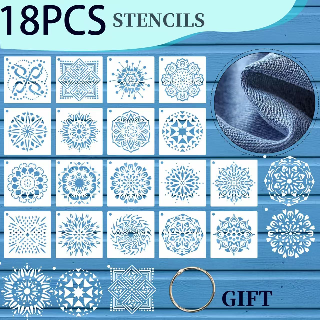 Scrapbook plastic stencils sets (Mandala)