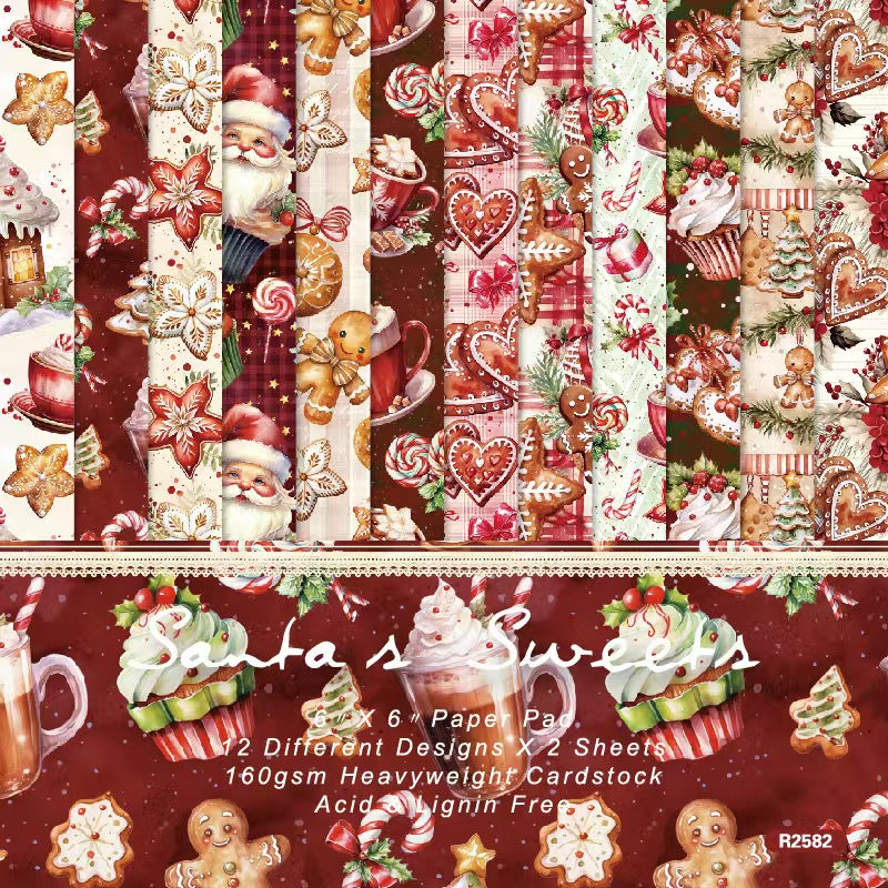 6 inch Journal paper packs (Christmas) 24 sheets/pack