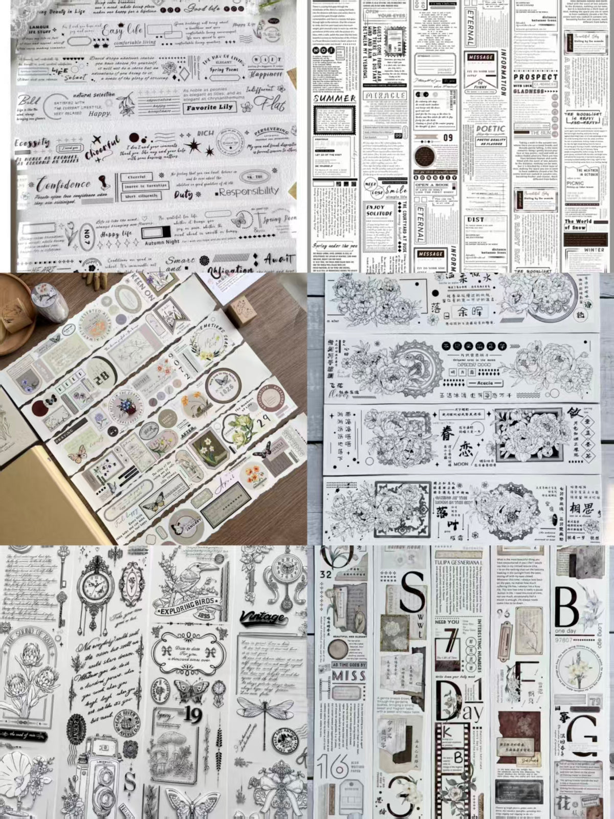 Cintas de texto para diario (5 m/rollo)