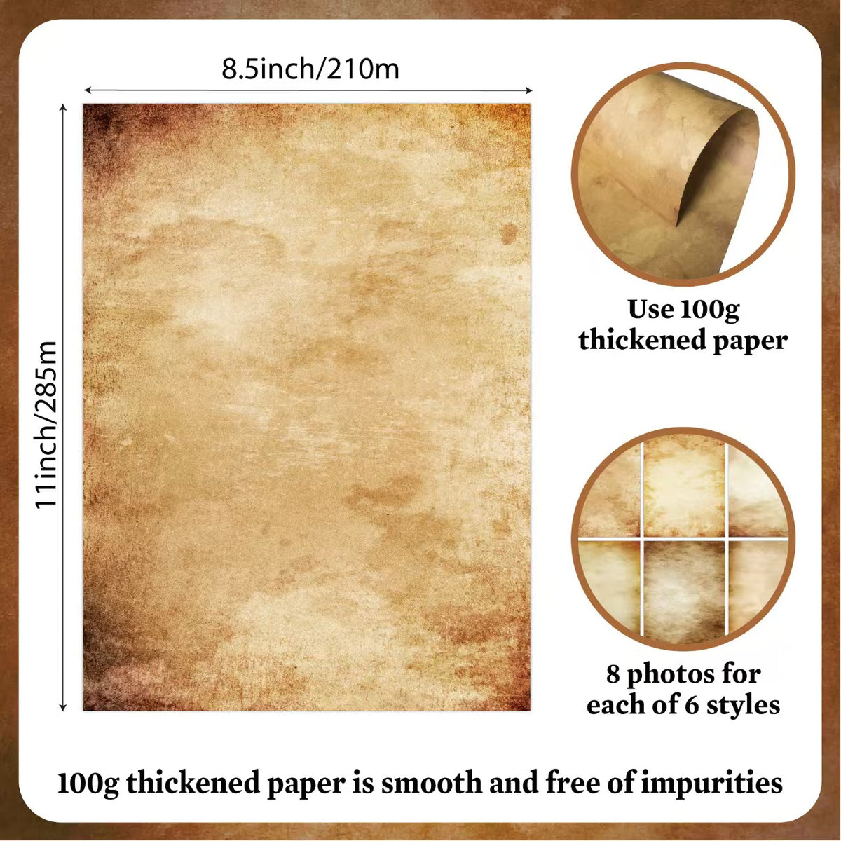 A4 Retro double-sided printing paper/writable letter paper (48 sheets/pack)