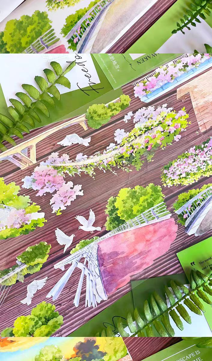 Cinta de paisaje para diario (5m/rollo)