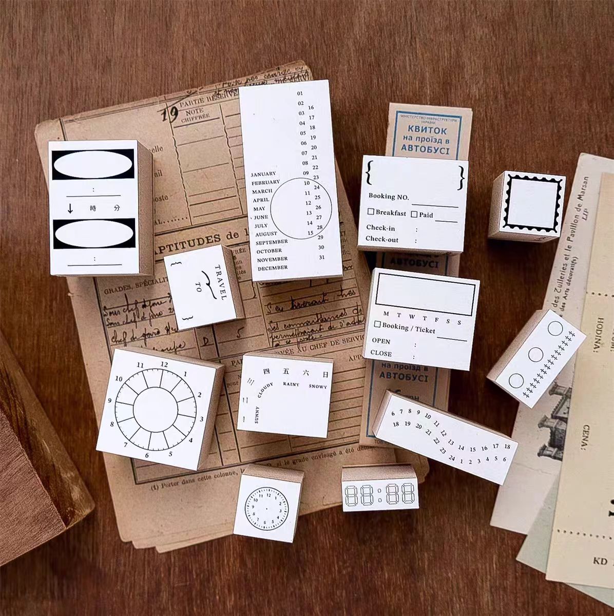 Wooden stamp (Timeli & Transpor)