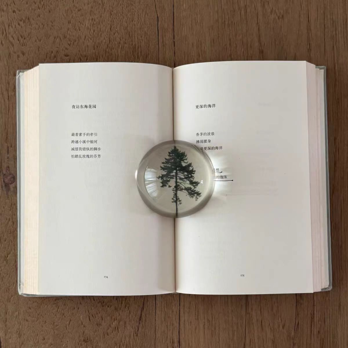 Rund, klar krystalpapirvægt i poleret glas til skrivebordet – dekoration til kontor og hjem (diameter: 7 cm)