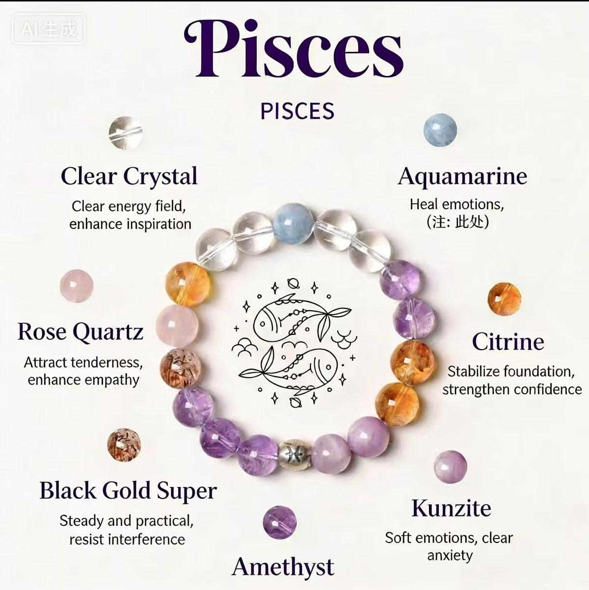 12 Constellation Crystal Bead Bracelet | Spiritual Energy Healing