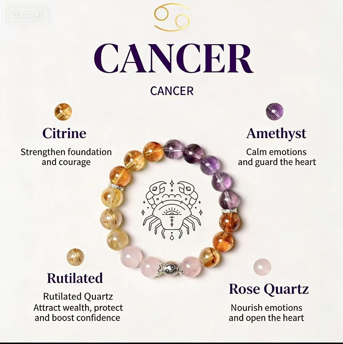 12 Constellation Crystal Bead Bracelet | Spiritual Energy Healing