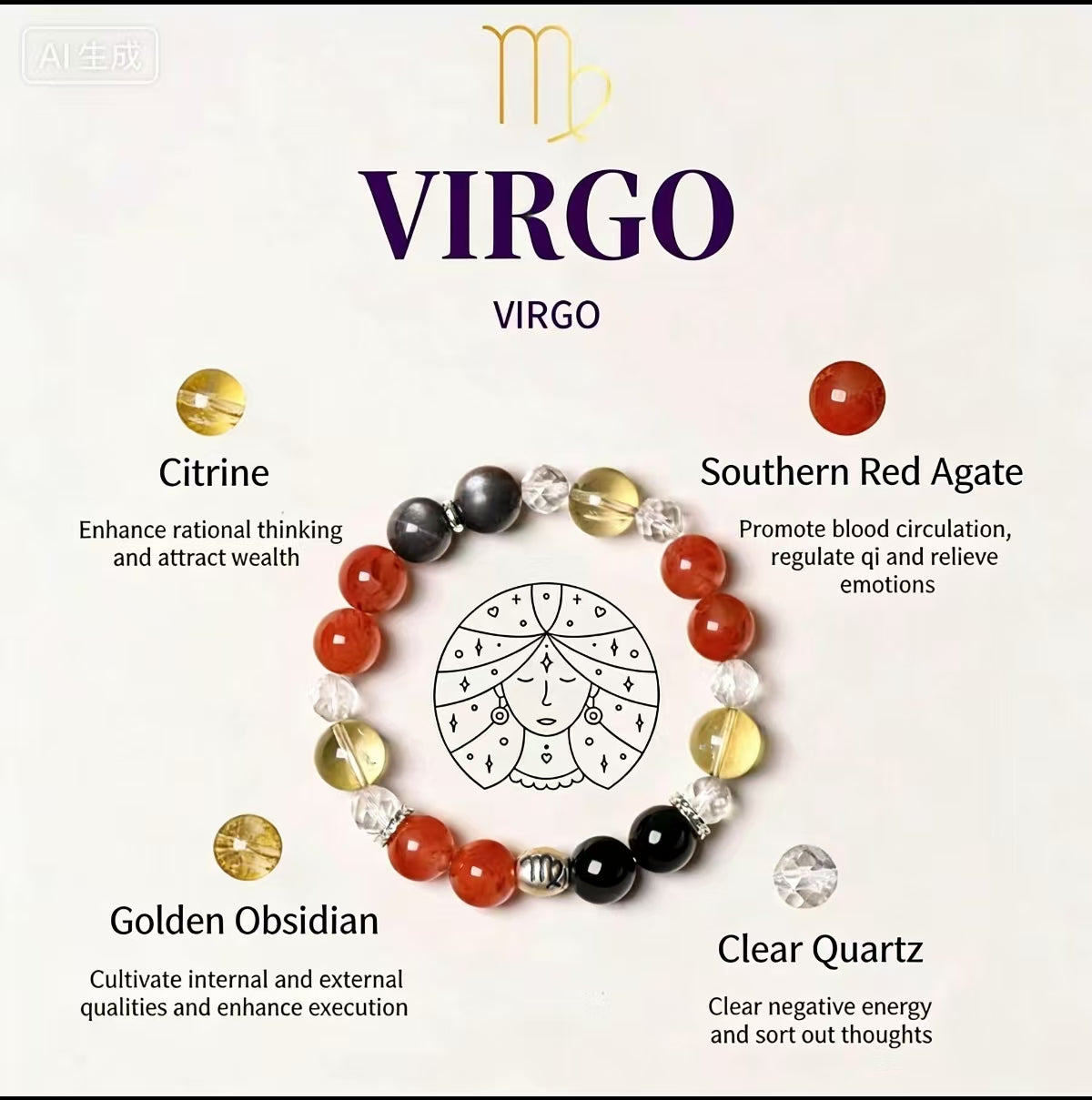 12 Constellation Crystal Bead Bracelet | Spiritual Energy Healing