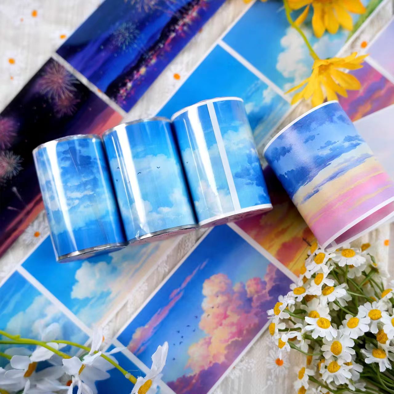 Journal landscape tape (Morning Clouds, Twilight Hues, The Sky, The Setting Sun, Nightfall) 8m/roll