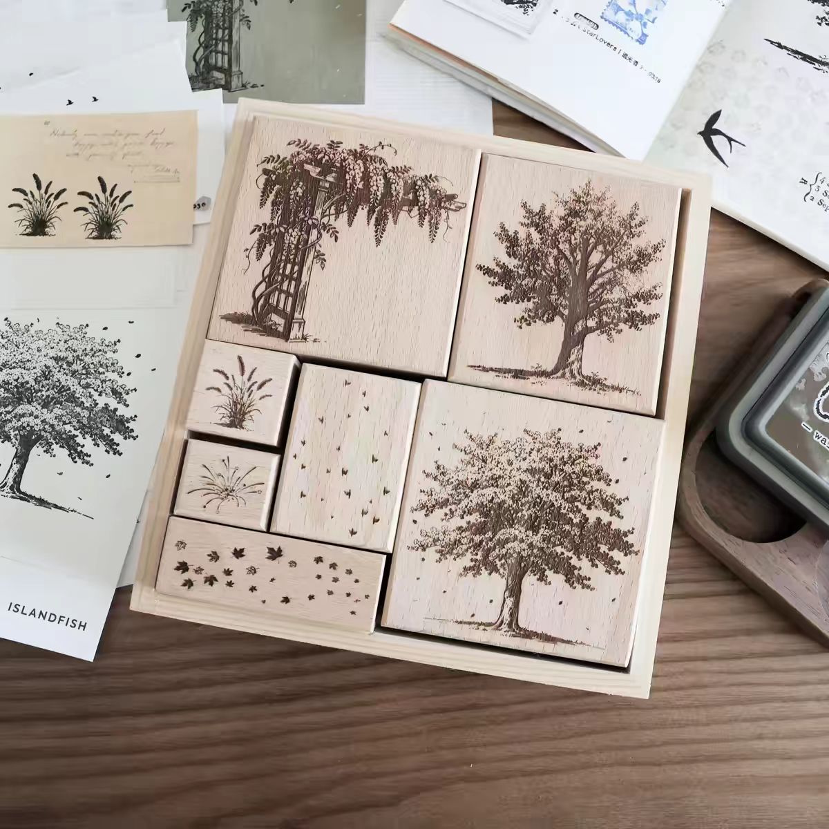 Vintage Wooden Rubber Stamp for DIY Craft & Journaling