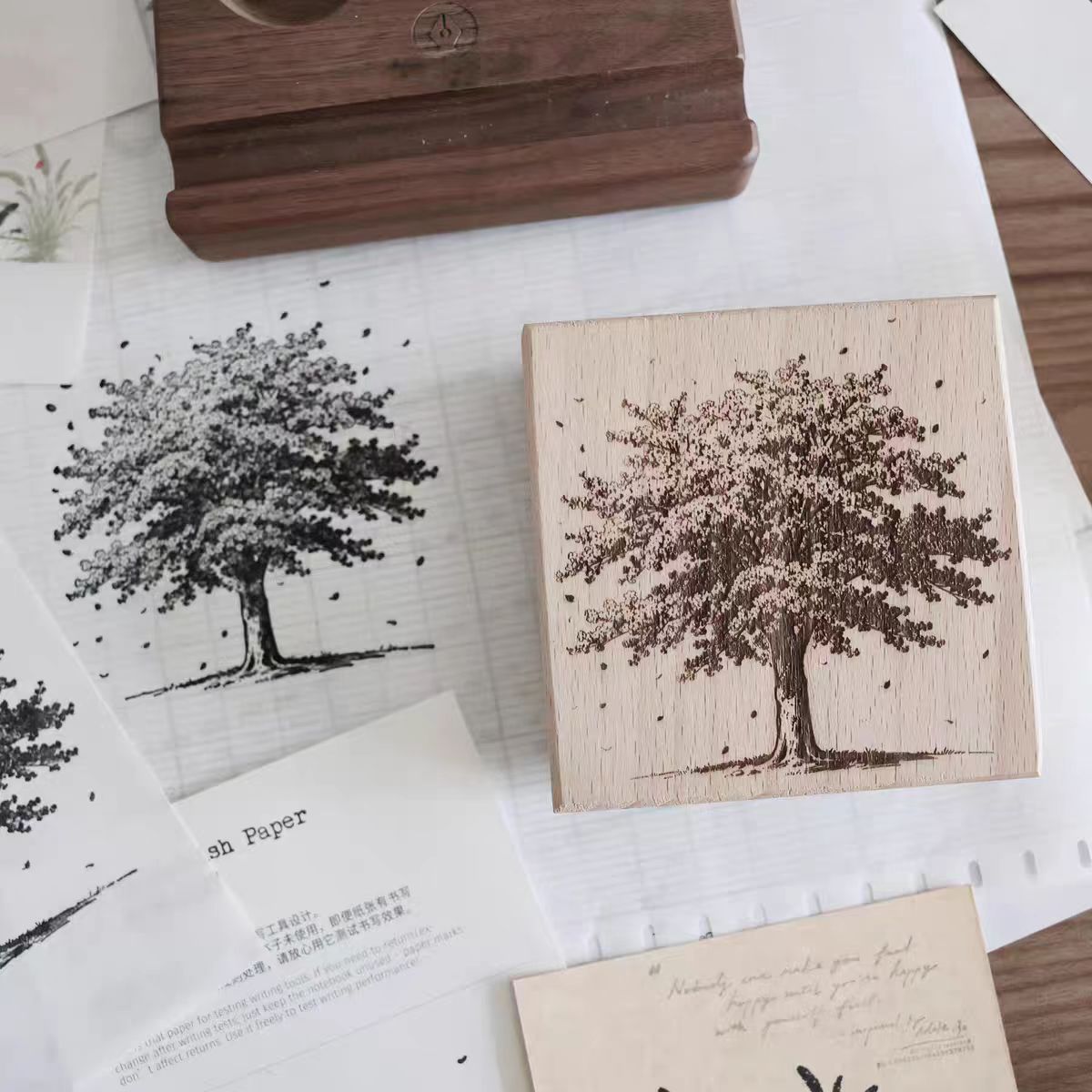 Vintage Wooden Rubber Stamp for DIY Craft & Journaling