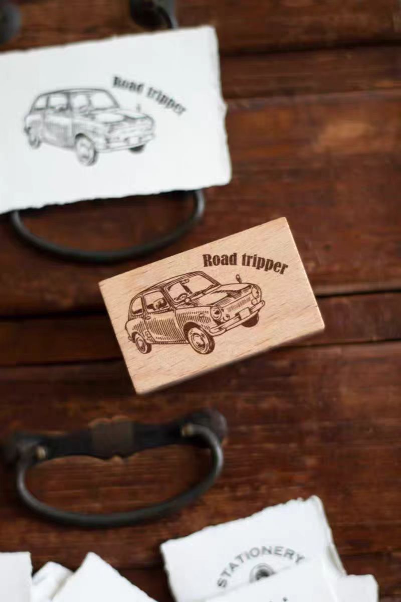 Vintage Wooden Rubber Stamp for DIY Craft & Journaling