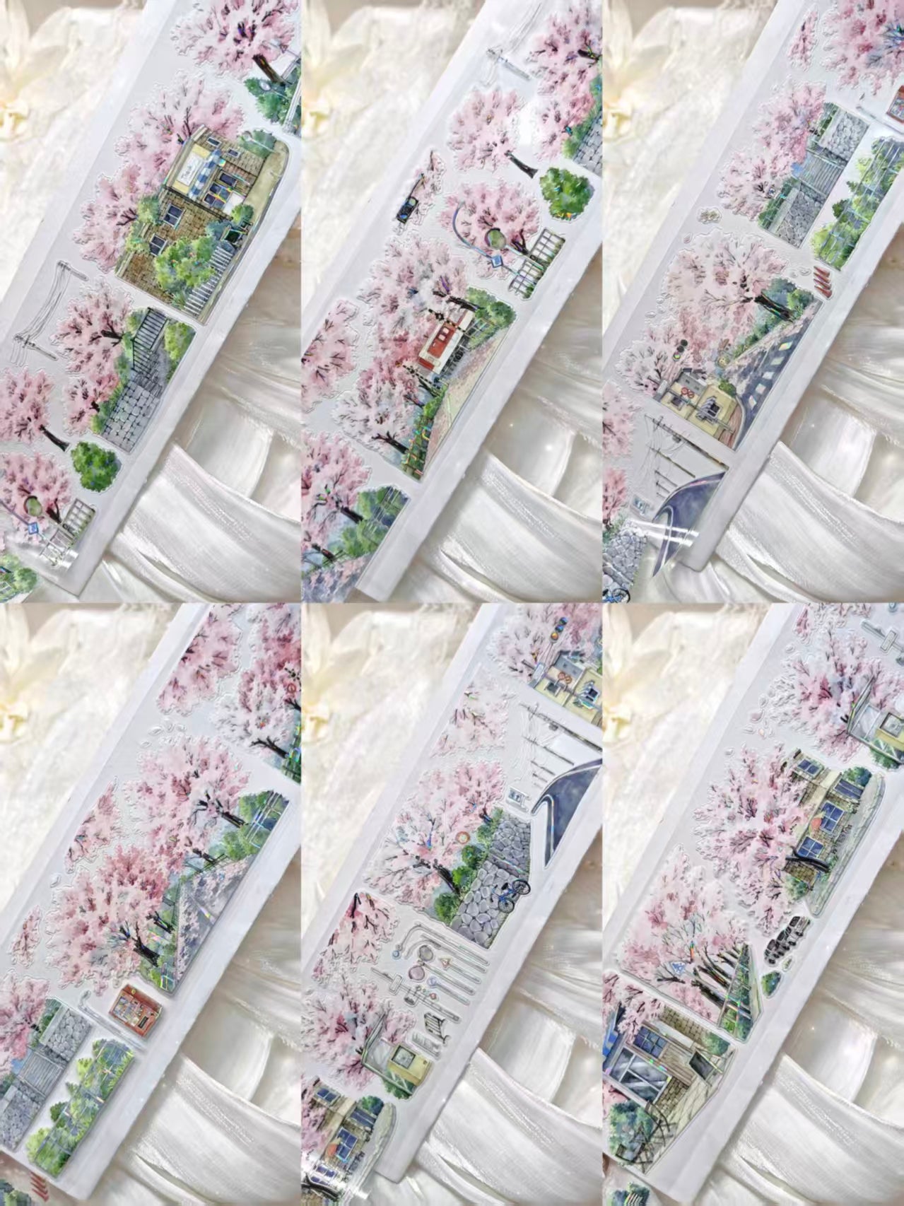 Aesthetic PET Landscape Tape for Bullet Journal DIY Crafts (5m/roll)