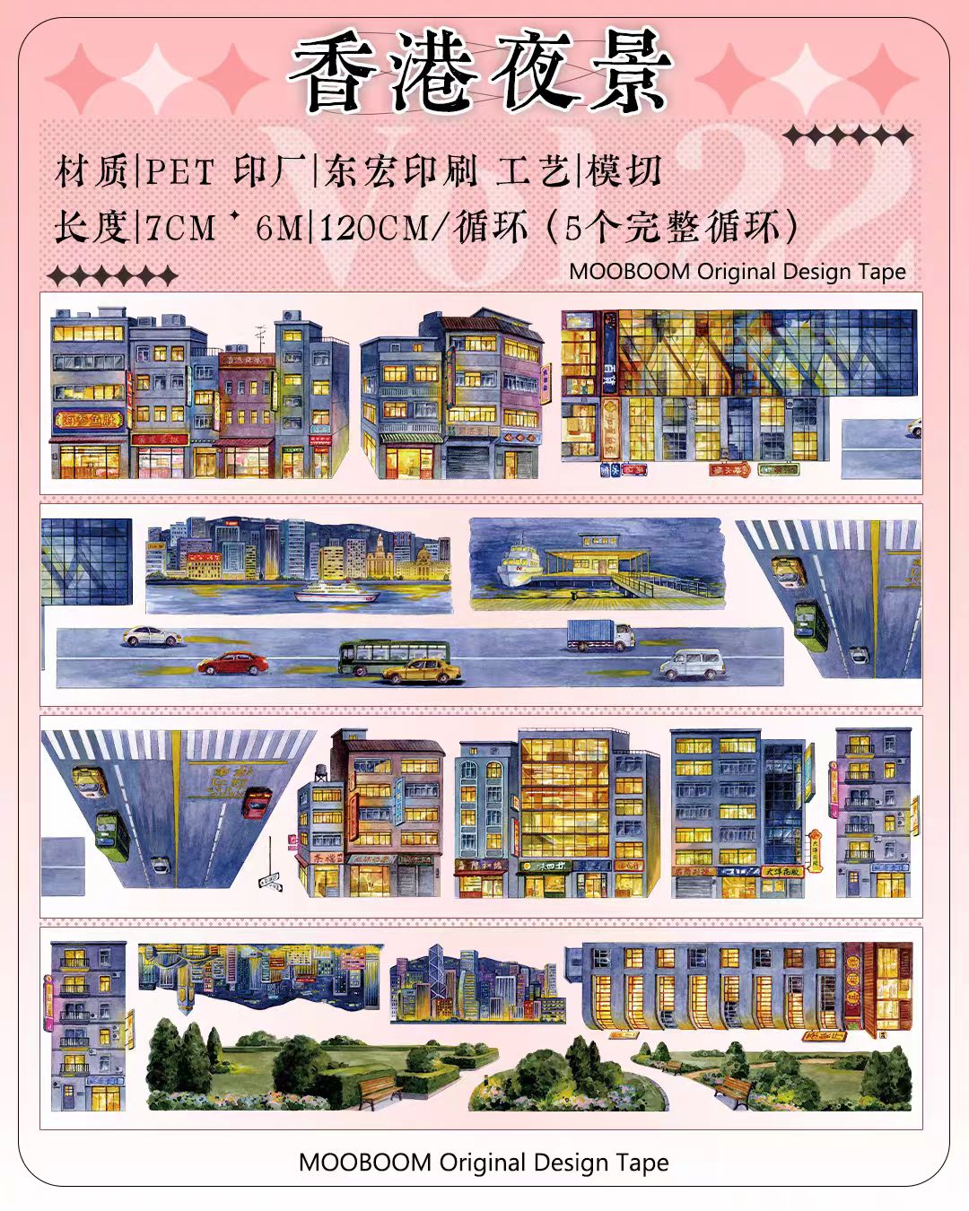 Cityscape PET Tape | Urban Architecture Decorative Tape for Journal Scrapbooking DIY