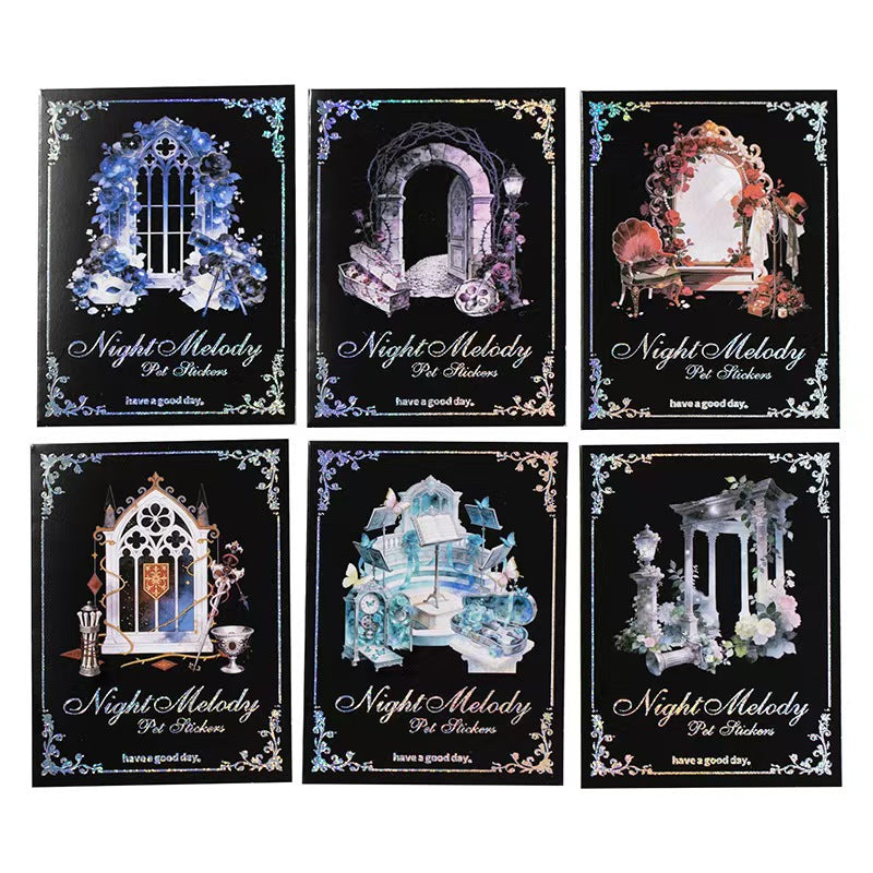 Journal Gothic style PET sticker packs (20pcs/pack)