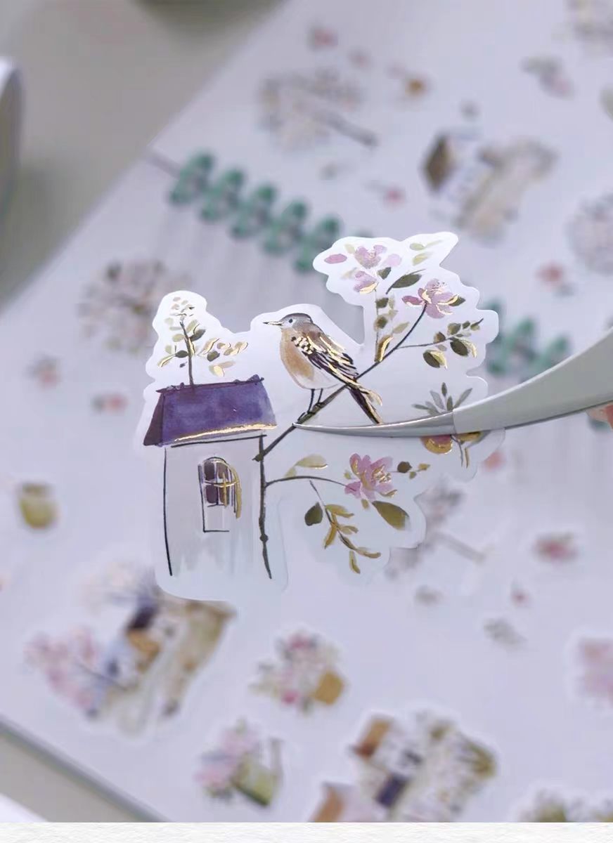 Journal pre-cut tapes (Foil-stamped, writable paper) 5cm*5m/roll