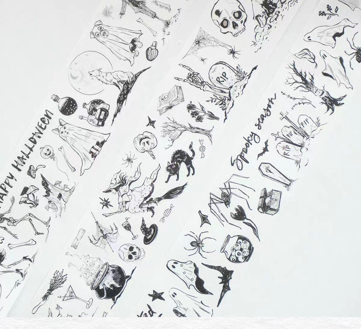 Journal pre-cut Seashell silver tape (5m/roll) Halloween (3 rolls/set)