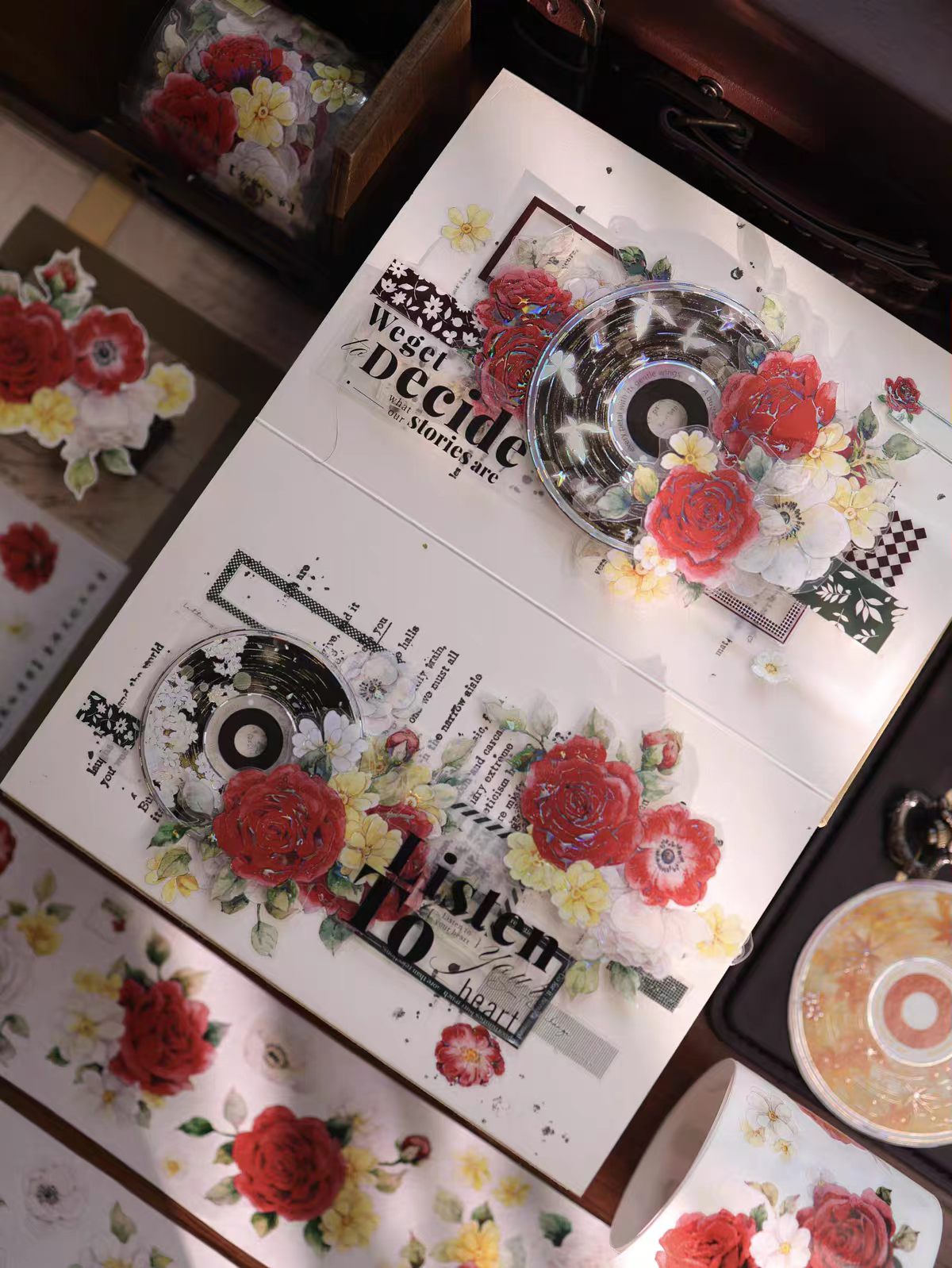 Journal flower pre-cut tape (5m/roll)