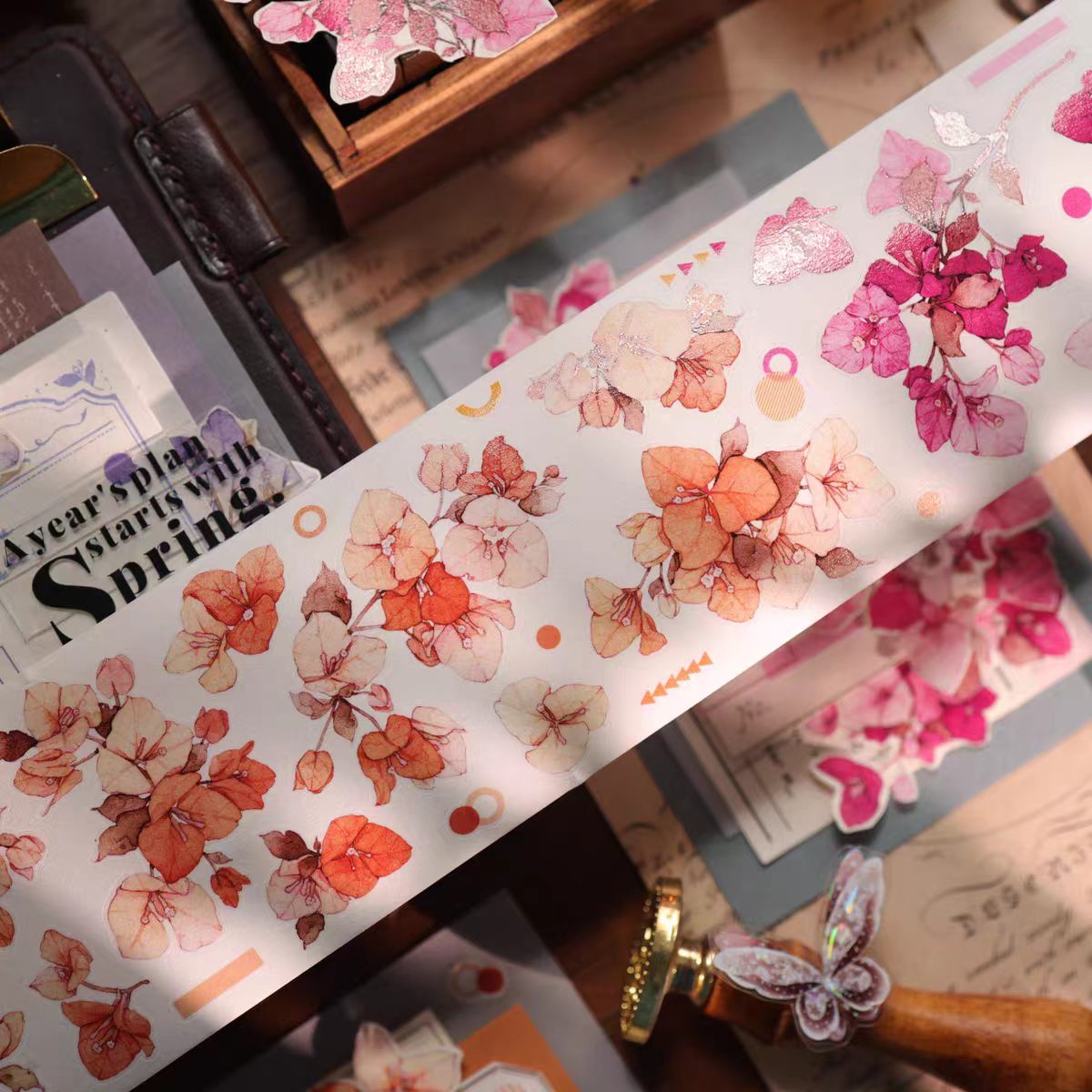 Journal flower pre-cut tape (6m/roll)