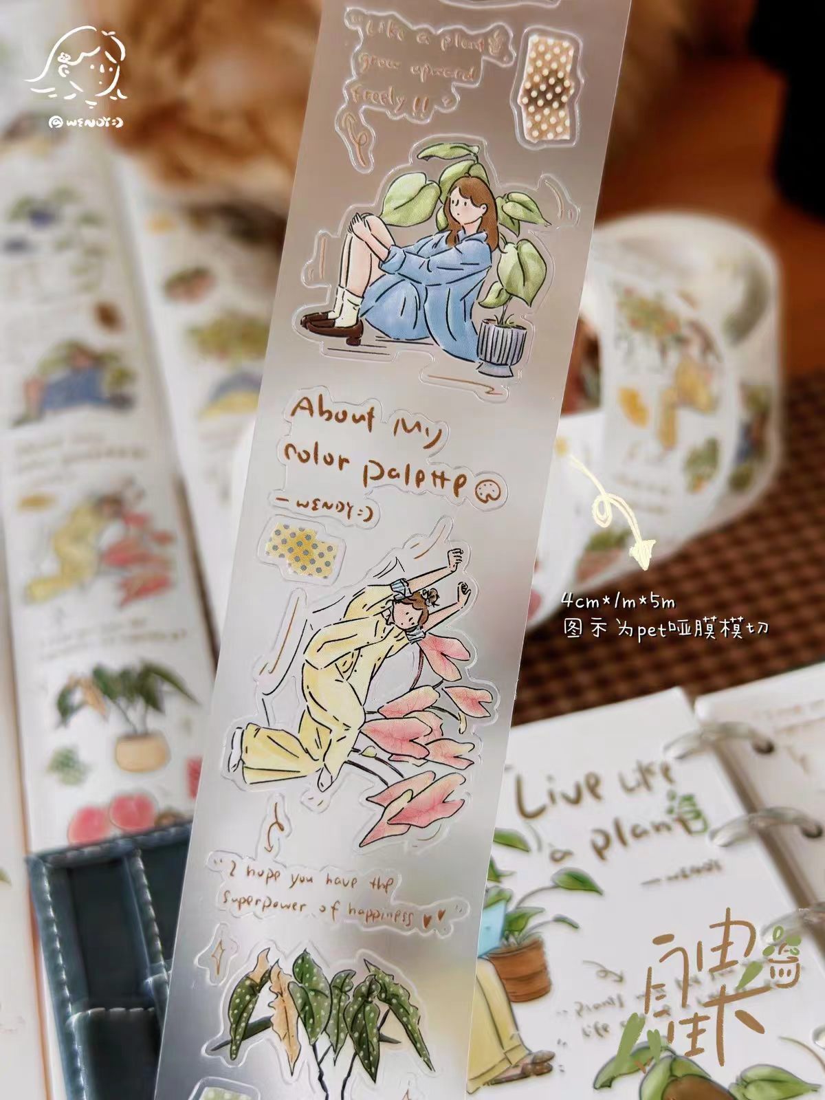 Journal character pre-cut PET tape (5m/roll)